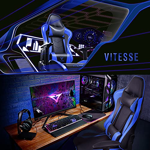 Gaming Chair High Back Ergonomic Racing Desk with Lumbar Support and Headrest, Purple Y569