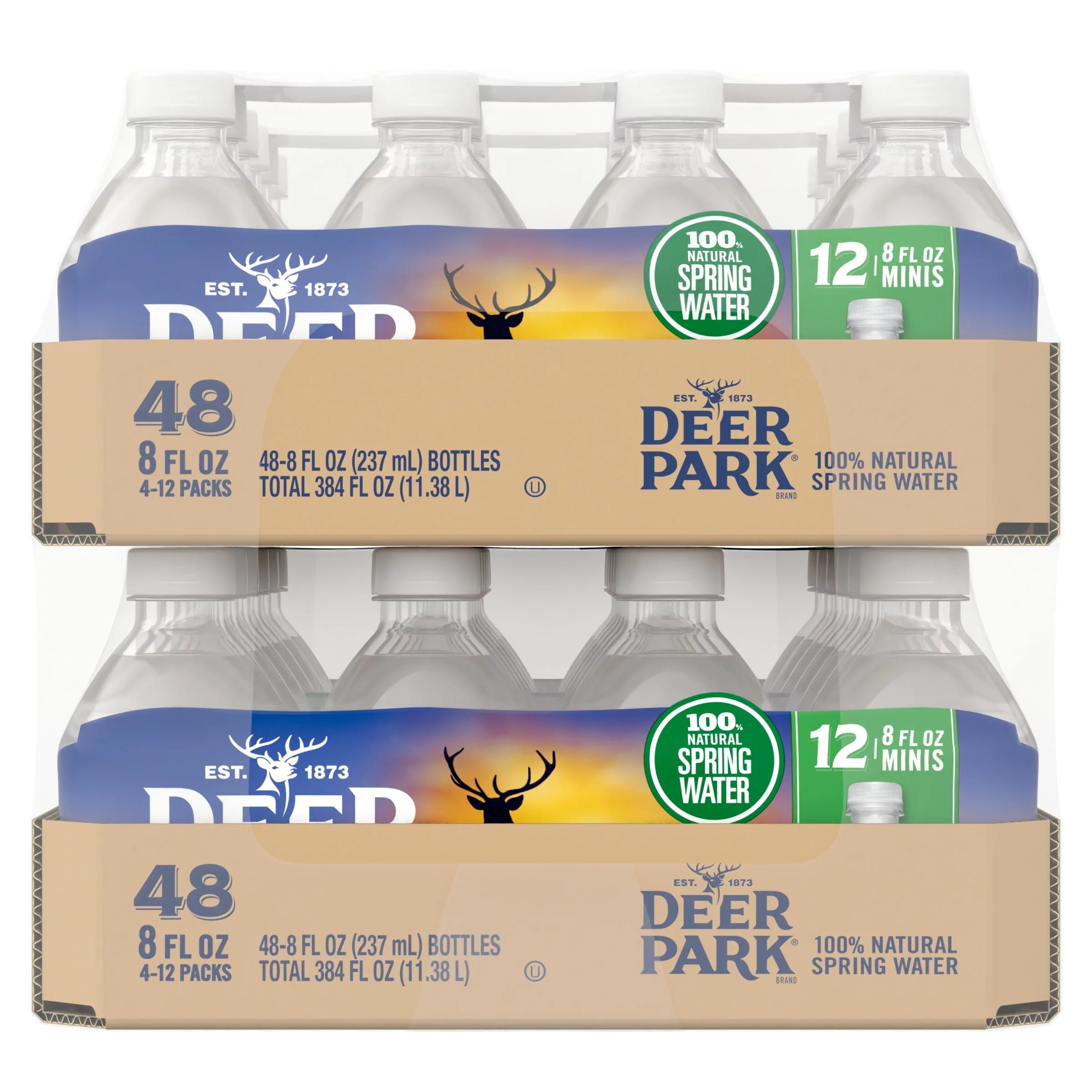 Natural Spring Water, 8 oz Mini Plastic Bottles, 48 Pack C719107