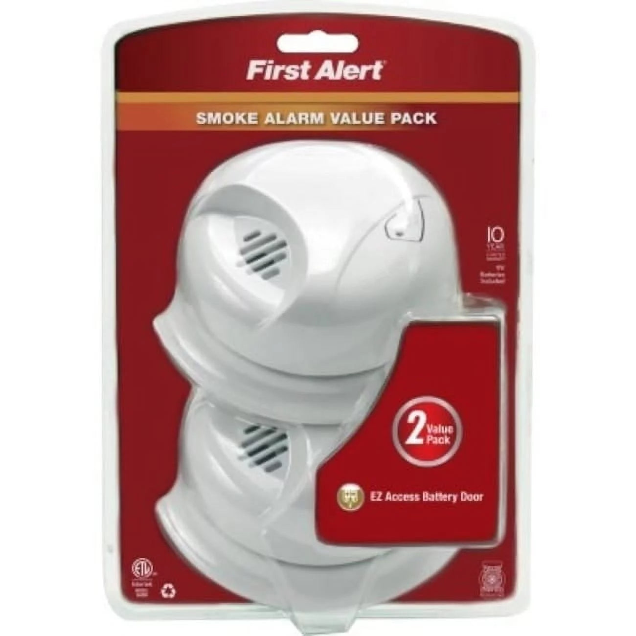 Battery Operated Ionization Smoke Alarm, 2 Pack T1709