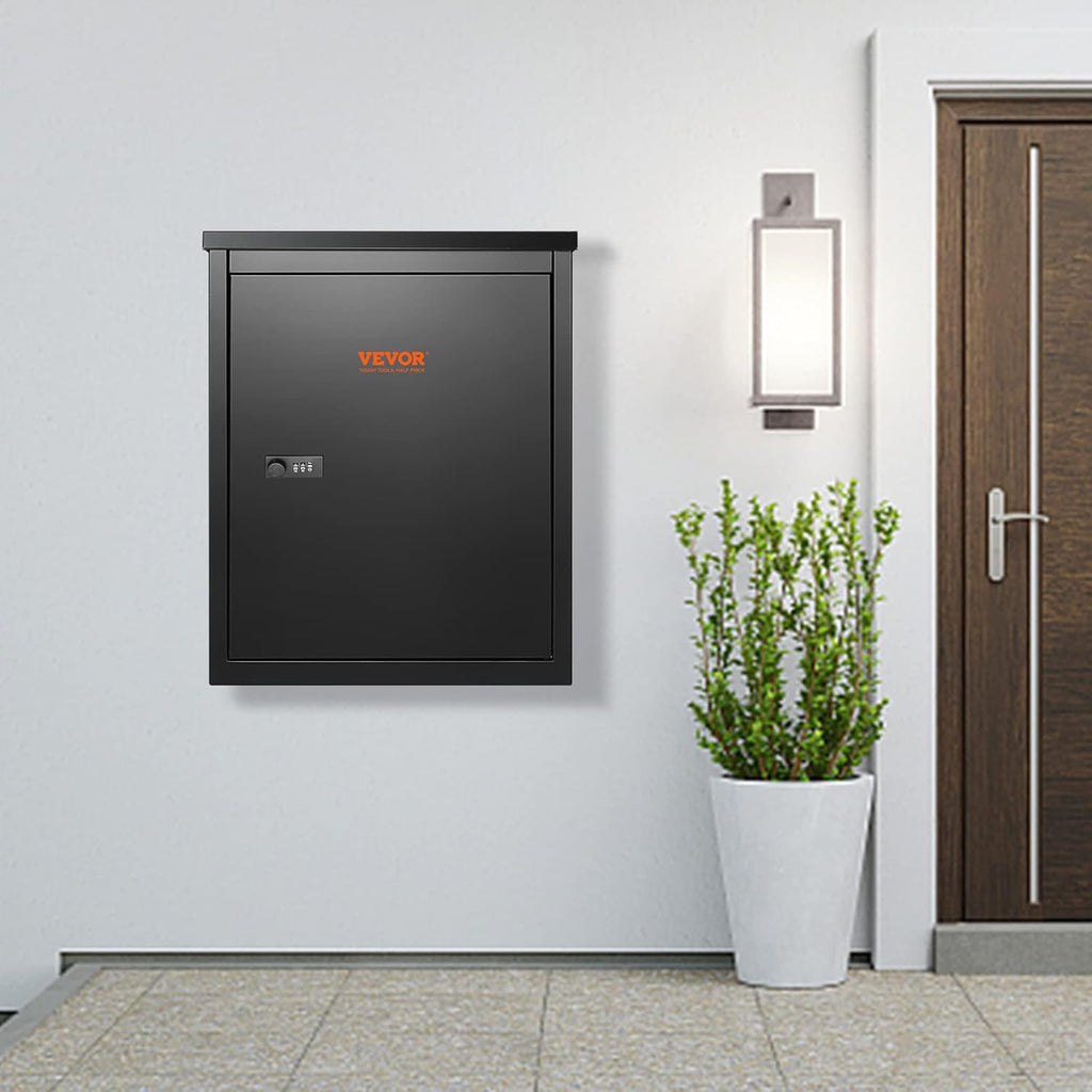 Wall Mount Package Delivery Box with Coded Lock, Galvanized Steel M811