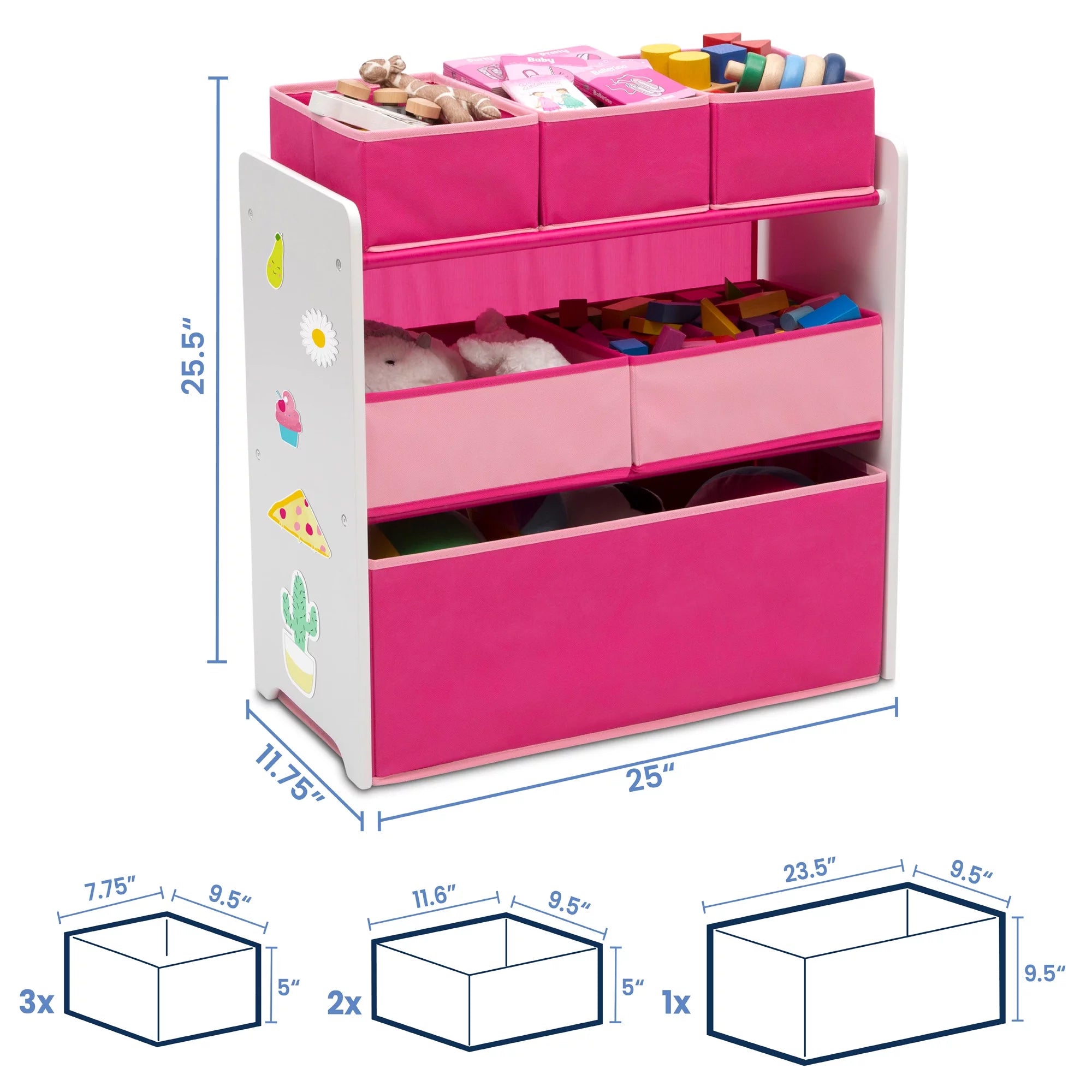 Toy Organizer, White/Pink U367