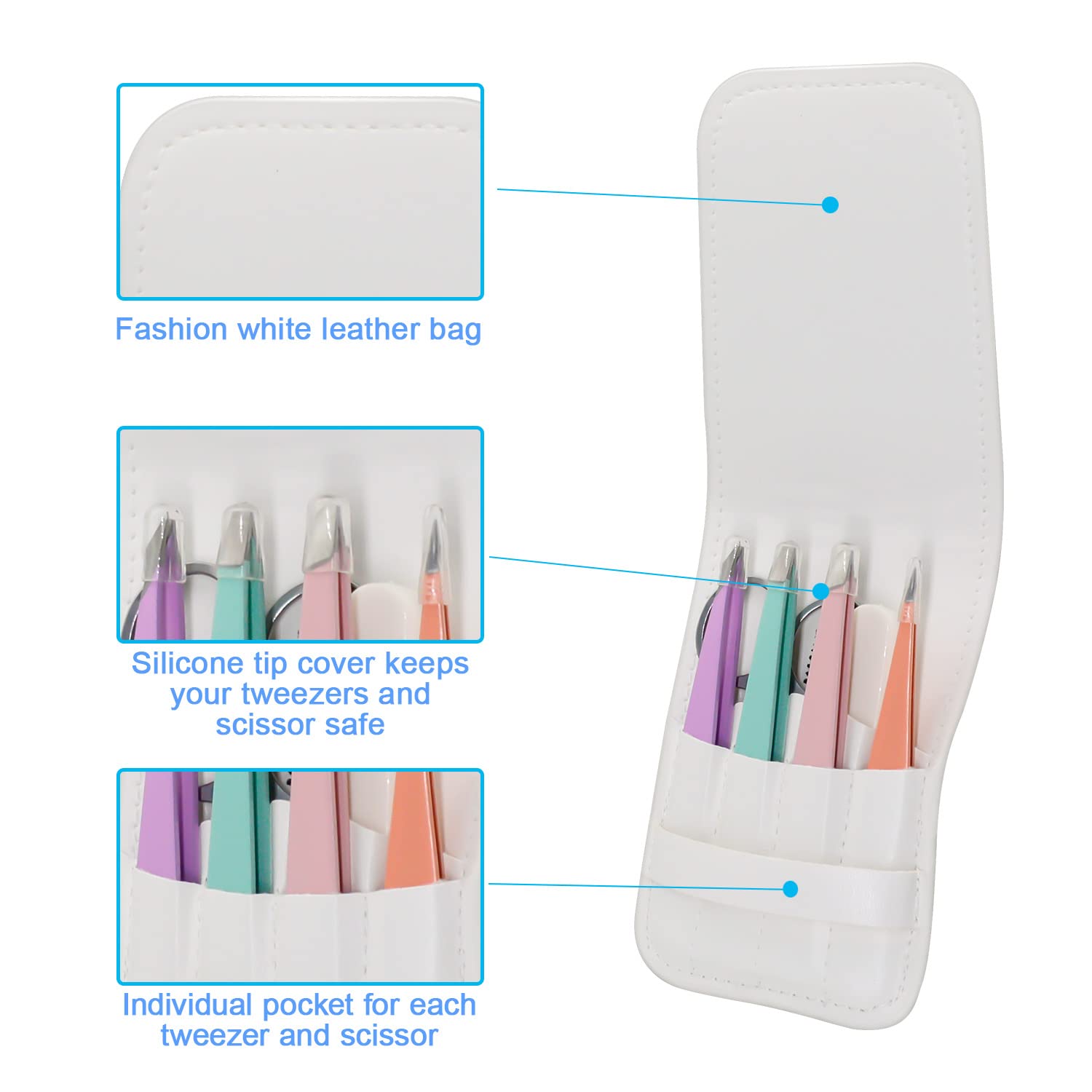 LED Light Compact Mirror with 10x Magnification and Tweezer Set J252029