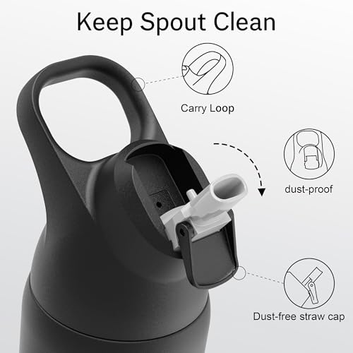 Insulated Stainless Steel Water Bottle with Straw, 24 oz X205853