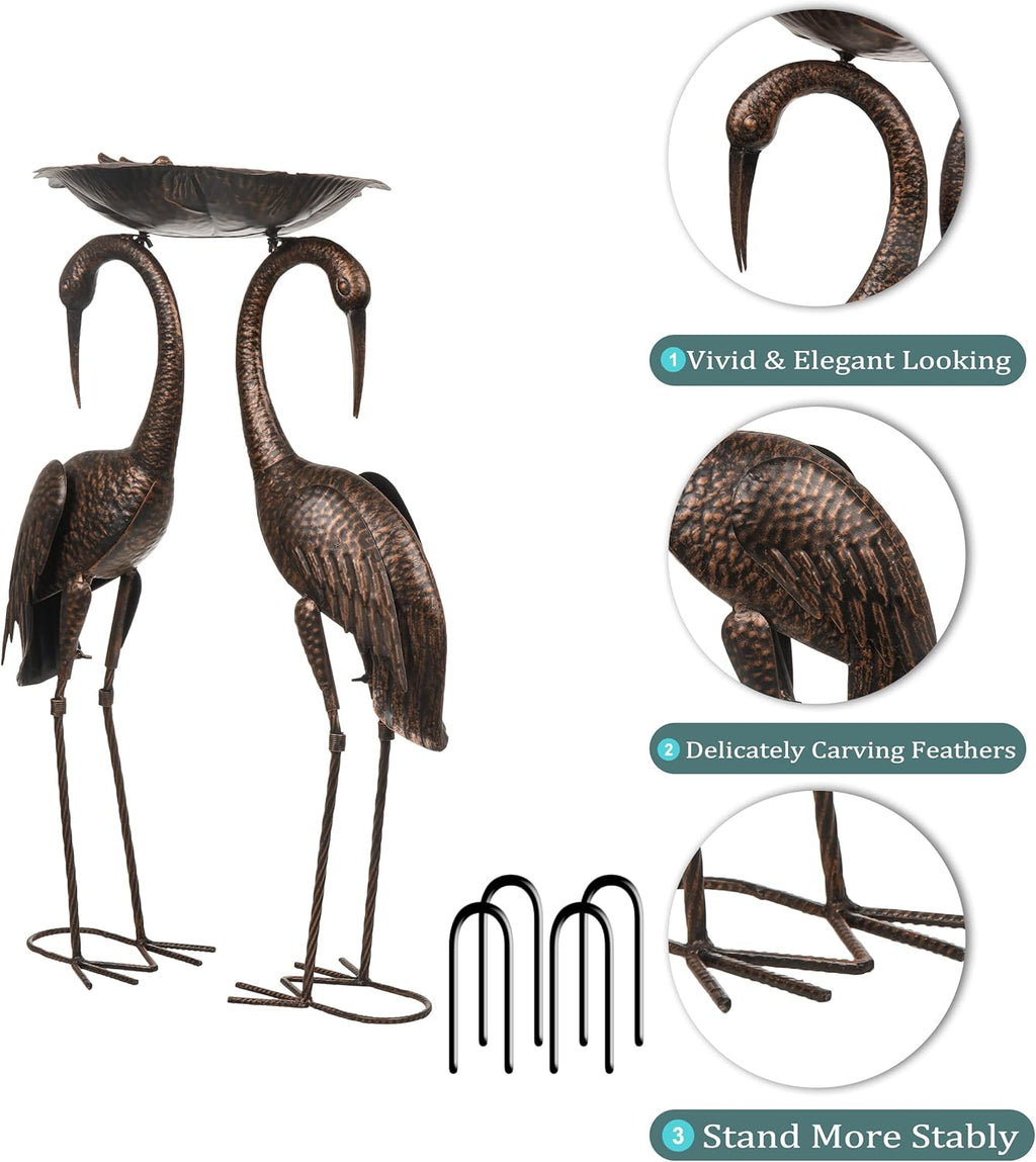 Outdoor Large Crane Bird Metal Garden Art Heron Sculptures Statues Lawn Ornaments T676597