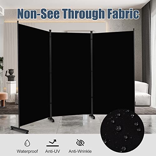 Room Divider 6ft 3 Panel Portable Fabric Partition Screen H7762