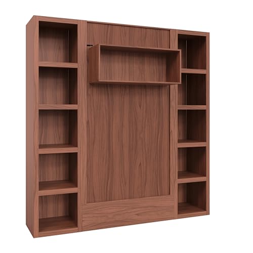 Queen Murphy Wall Bed with Two Bookshelves Y365306