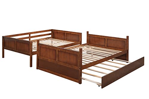 Twin Over Full Bunk Bed with Slide and Stairs for Kids E212