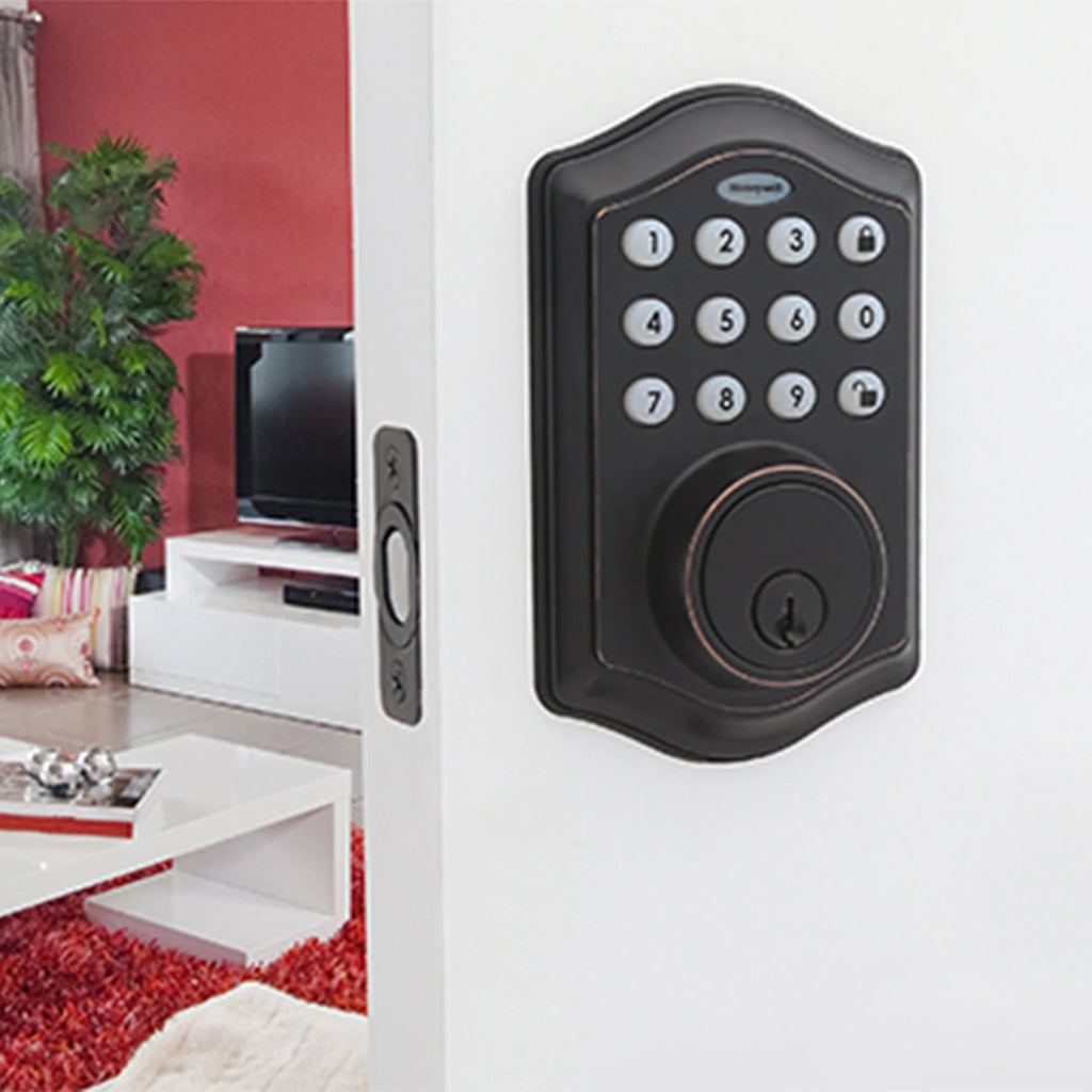 Electronic Entry Deadbolt with Keypad, Oil Rubbed Bronze J7444