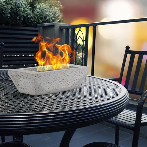 Tabletop Fire Pit 12.5" Portable Smokeless Indoor Outdoor Concrete Bowl S5397