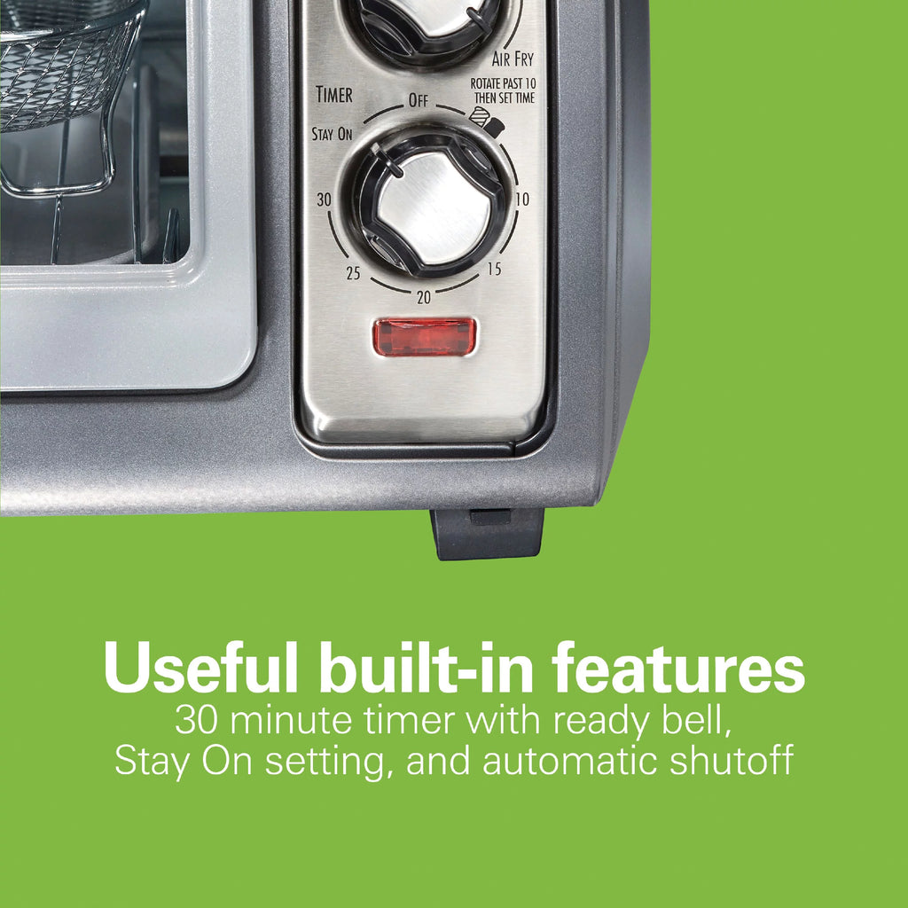 Air Fryer Toaster Oven with Easy Reach Door, 6 Slice Capacity, Stainless Steel Z5226