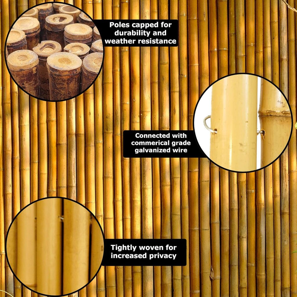 Natural Bamboo Fencing Decorative Rolled Fence Panel P8561