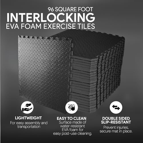Puzzle Exercise Mat with EVA Foam Interlocking Tiles for MMA, Gymnastics and Home Gym N211438