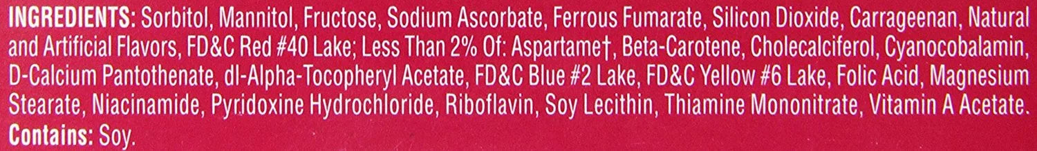 Children's Multivitamin with Iron Chewable Tablets, 60 Count E399