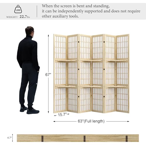 Japanese Shoji Folding Room Divider, 4 Panels, Black T762554