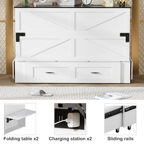 Murphy Bed Queen with Storage and Charging Station H86750
