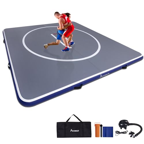 Inflatable Wrestling Mat 10FT/5FT, Portable Jiu Jitsu Mats for Home Training T136369
