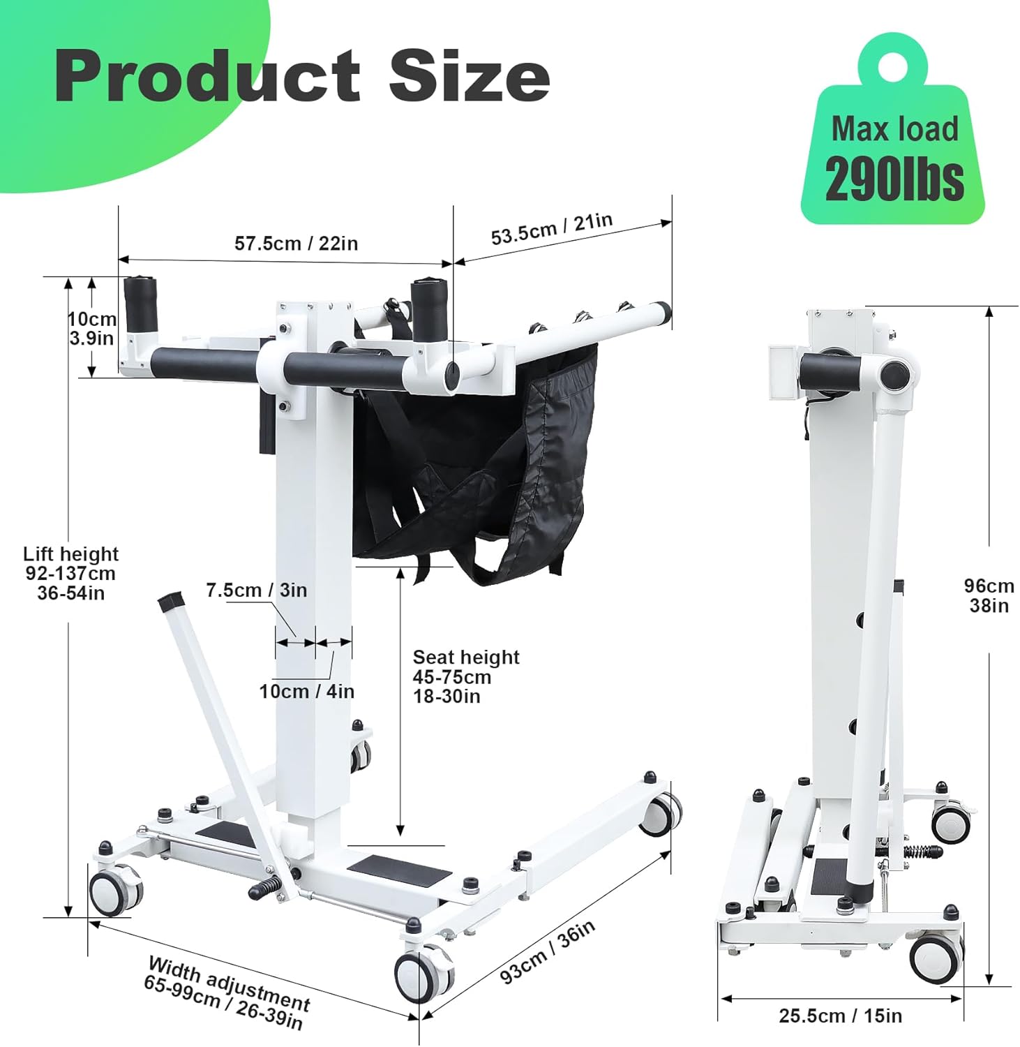 Electric Patient Lift Transfer Chair for Home and Car Z974