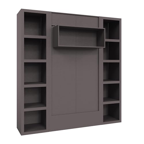 Queen Murphy Wall Bed with Two Bookshelves Y365306