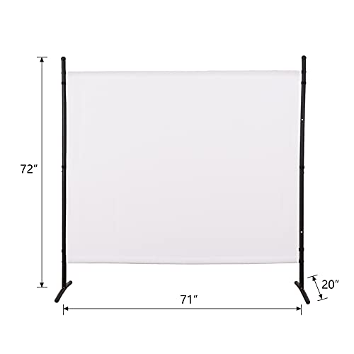 4 Panel Folding Room Divider Privacy Screen with Steel Frame P539789