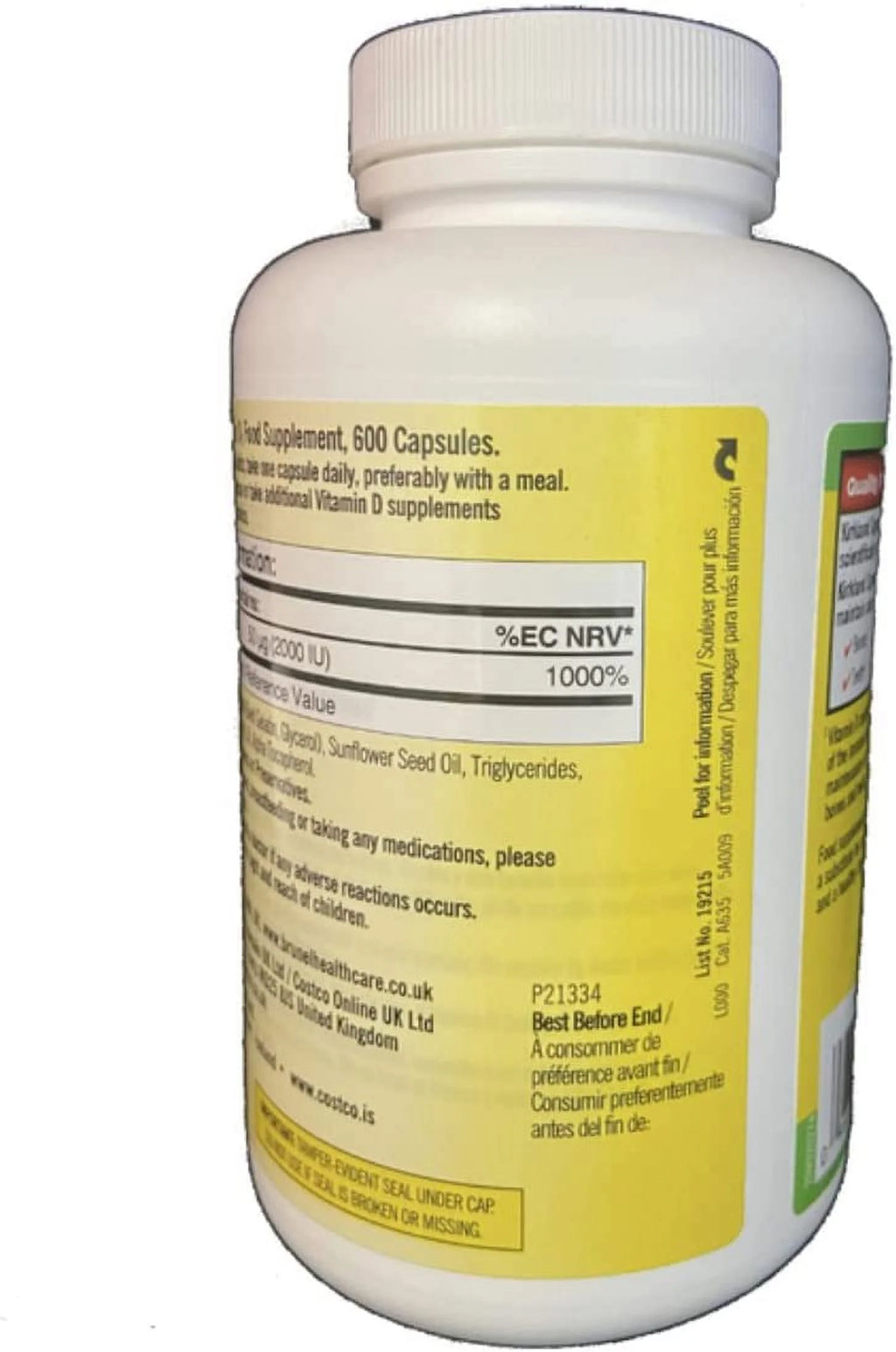 Vitamin D3 600 Softgels, 2-Pack N102