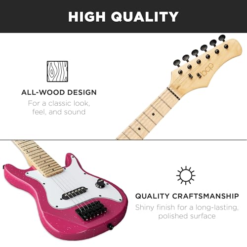 30in Kids Electric Guitar Beginner Starter Kit with Amplifier, Metallic Blue U78618