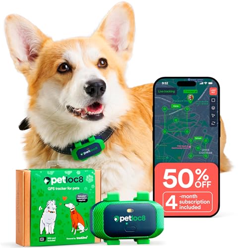Dog GPS Tracker with Real-Time Location, Geo-Fence Alerts, Waterproof, 7-Day Battery O2744