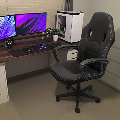 High Back Ergonomic Leather Gaming Chair, Adjustable (Blue) R643180