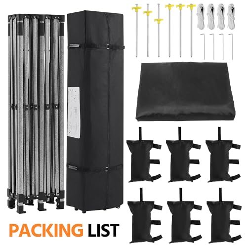 Heavy Duty Pop Up Canopy Tent 10x20 with Wheeled Carry Bag, White X6840