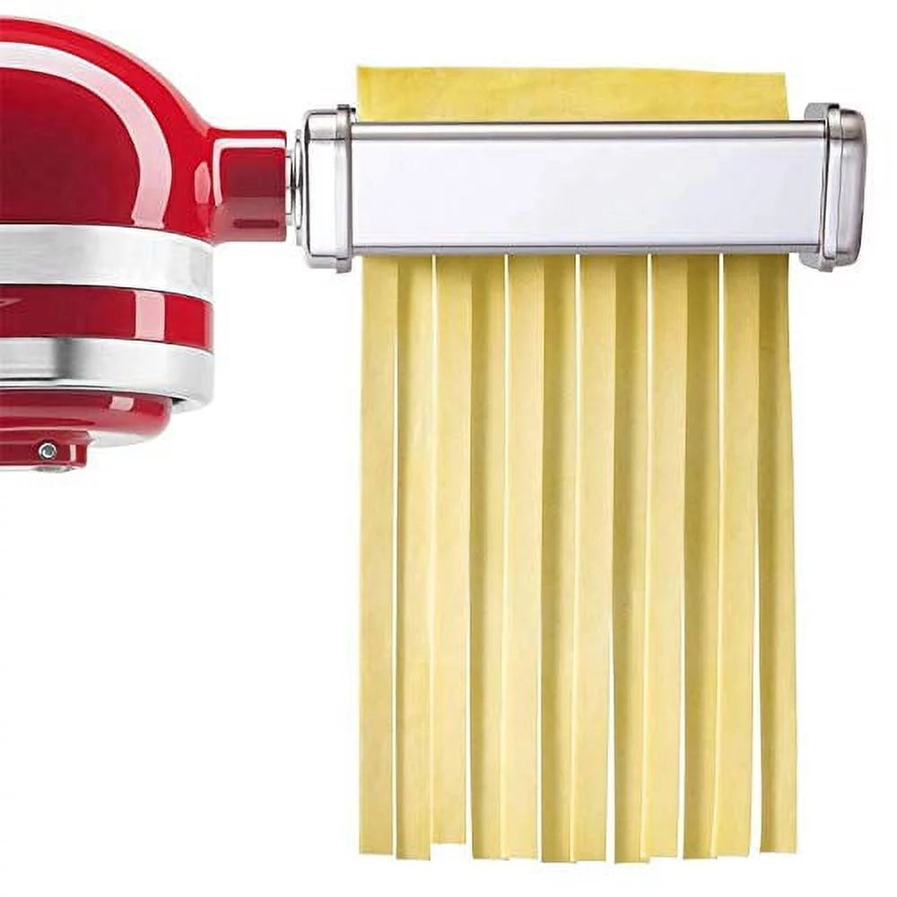 Pasta Attachment for Stand Mixer, 3 Piece Stainless Steel Roller and Cutter Set I823