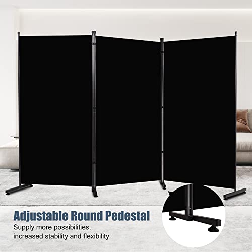 Room Divider 6ft 3 Panel Portable Fabric Partition Screen H7762