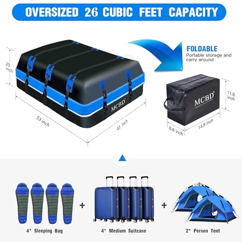 Soft-Shell Waterproof Rooftop Cargo Carrier for SUV, 21 Cubic Feet S158395
