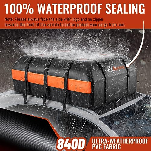 Car Rooftop Cargo Carrier - 21 Cubic Feet, Waterproof Heavy Duty Roof Bag C590664