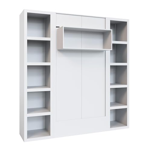 Queen Murphy Wall Bed with Two Bookshelves Y365306