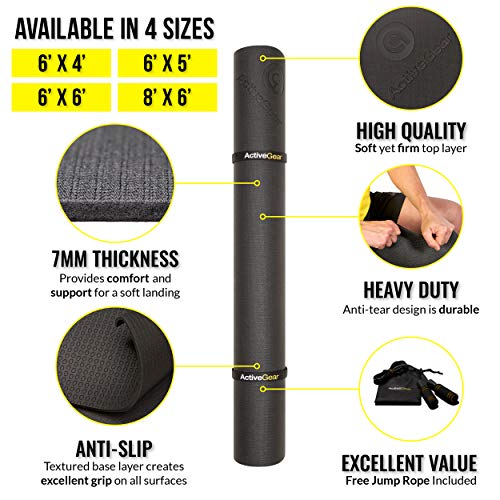 Large Exercise Mat for Home Workout - 6 x 4 ft Q71743