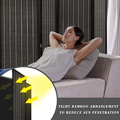 Bamboo Room Divider 6 Panel Folding Privacy Screen for Home L99111