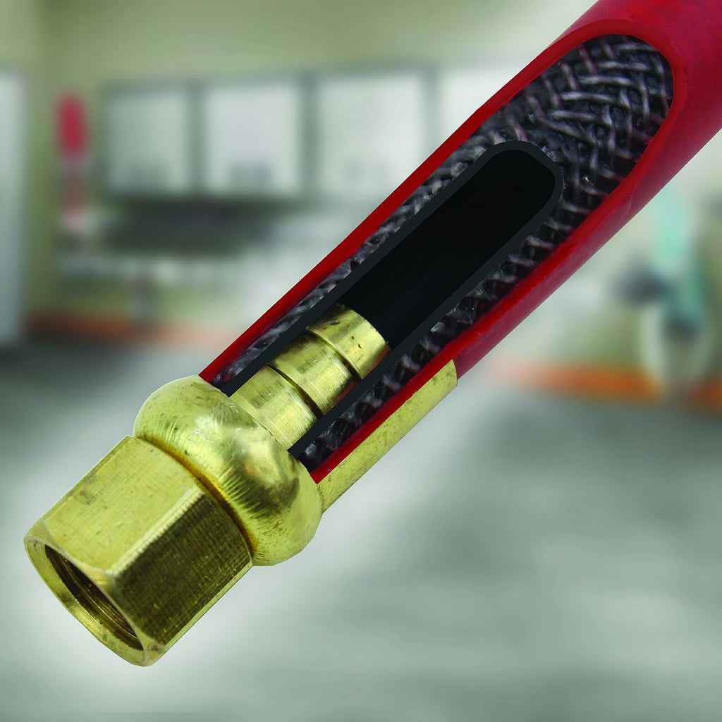 Steel Dual Arm Auto-Retractable Air Hose Reel with 3 ft. Rubber Hose O92444