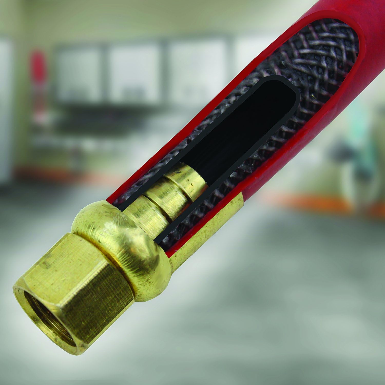Steel Dual Arm Auto-Retractable Air Hose Reel with 3 ft. Rubber Hose O92444
