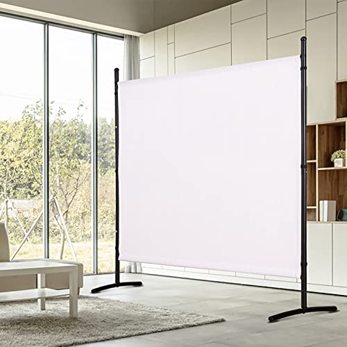 4 Panel Folding Room Divider Privacy Screen with Steel Frame P539789