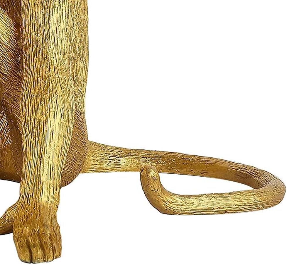 Sitting Monkey Resin Lamp, Gold G5231