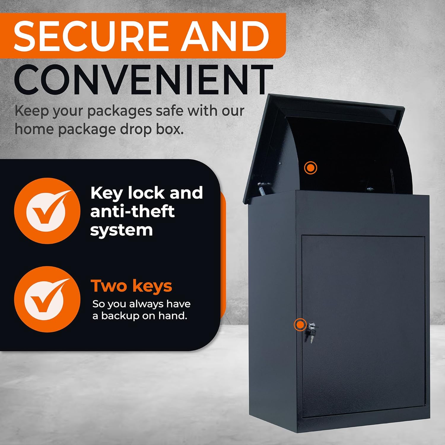 Wall Mounted Lockable Steel Parcel Box for Porch Delivery M46173