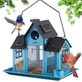 Solar Bird Feeders for Ourside,Bird House Bird Feeder,Hanging Metal Mesh Wild Window Large Finch Cardinal Bird Feeder Nest Houses,Bird Feeder Outdoors and Garden Decoration NW
