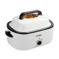 Superjoe 26 Quart Roaster Oven with Self-Basting Lid Removable Pan Electric Turkey Roaster Stainless Steel, White