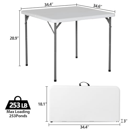 Portable 4 Foot Plastic Folding Table, Indoor Outdoor Heavy Duty, White R80992