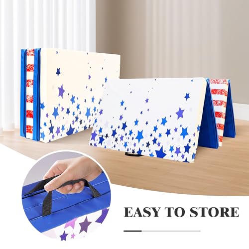Folding Exercise Gymnastics Mat 4x10x3 Inch with Carrying Handles G881552