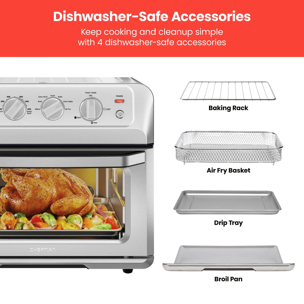 Air Fryer Toaster Oven Combo, 7-in-1 Countertop Convection, 20 Qt, Stainless Steel F208025