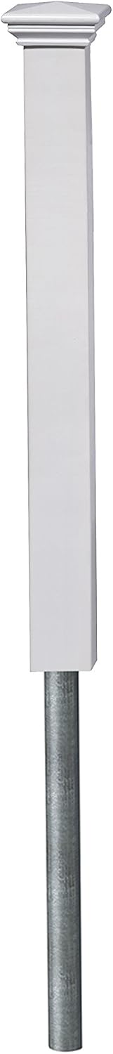 Zippity Outdoor Products ZP19003 Newport Finishing No Dig Vinyl Post, 3' Tall, White