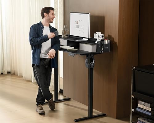 Electric Standing Desk with 2 Drawers, Height Adjustable for Home Office B137
