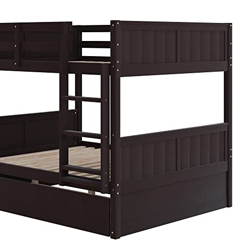 Twin Over Full Bunk Bed with Slide and Stairs for Kids E212