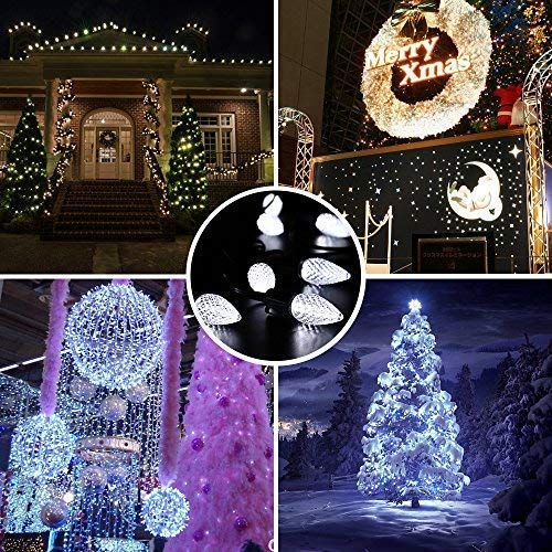 C9 Christmas Lights Cool White 16FT 25 LED Outdoor Connectable F4510