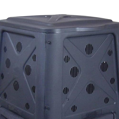 Outdoor Compost Bin with Lift Off Lid, 4 Door Access, Black J4591